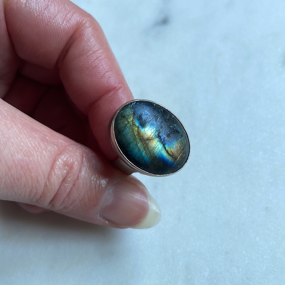 Baroni | Adjustable Silver Labradorite Ring - image 2